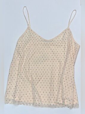 Skies Are Blue Cream Rhinestone Embellished Camisole Tank NWT